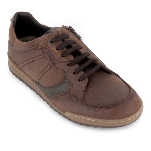 Zapato piel combi cordones y plantilla comoda hombre marron 2