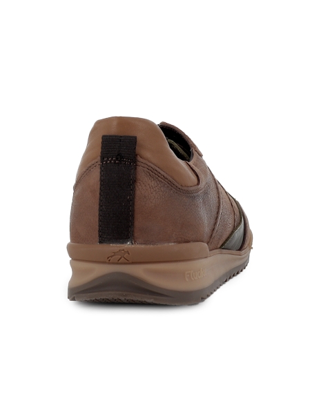 Zapato piel combi cordones y plantilla comoda hombre marron