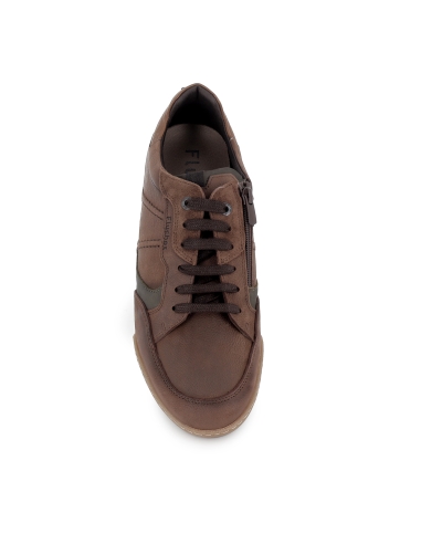 Zapato piel combi cordones y plantilla comoda hombre marron