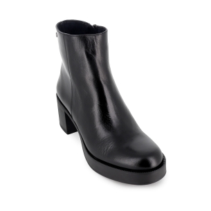 Botin piel liso plataforma con cremallera mujer negro 2