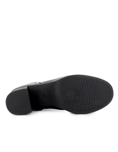 Botin piel liso plataforma con cremallera mujer negro