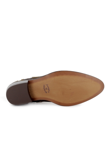 Botines abiertos piel diseño tachas con tacon 4 cm mujer verde