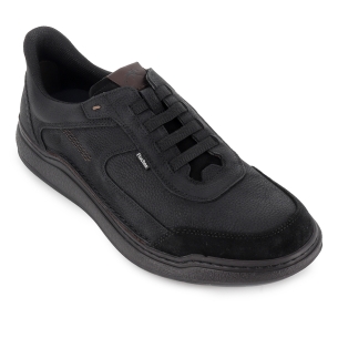 Deportiva piel y serraje con elasticos y plantilla hombre negro 2