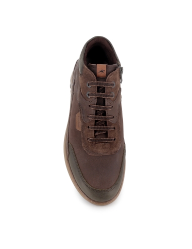 Botin piel collarin acolchado y plantilla comoda hombre marron