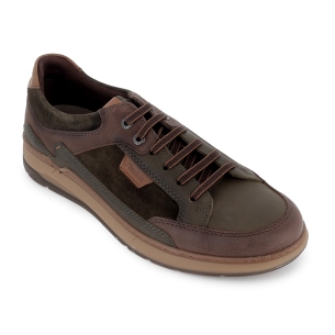 Zapato piel y serraje cordones plantilla comoda hombre kaki 2
