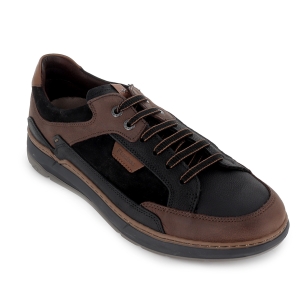 Zapato piel y serraje cordones plantilla comoda hombre negro 2