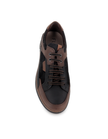 Zapato piel y serraje cordones plantilla comoda hombre negro