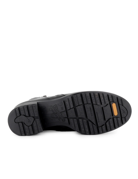 Botines piel combinada cremallera y tacon grueso mujer cuero