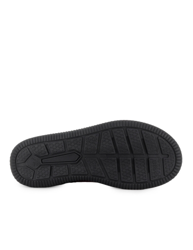 Deportiva piel cordones y cuña baja mujer rojo