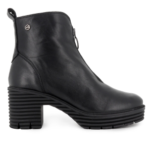 Botin piel napa cremallera y suela surcos mujer negro