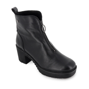 Botin piel napa cremallera y suela surcos mujer negro 2