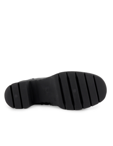 Botin piel napa cremallera y suela surcos mujer negro