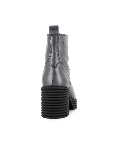 Botin piel metalizada cremallera y suela surcos mujer dorado