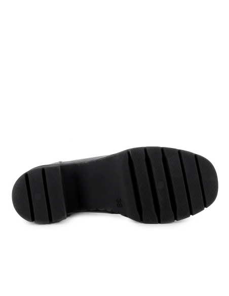 Botin piel metalizada cremallera y suela surcos mujer dorado