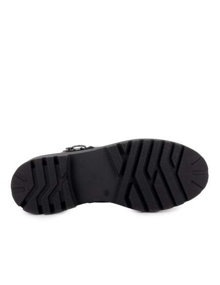 Botin piel suela cremallera lateral cuña mujer negro