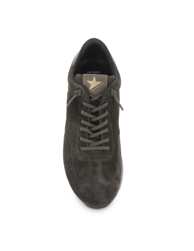 Deportiva piel serraje cordones elasticos comodo hombre verde
