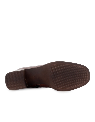 Botin piel charol con cremallera plataforma mujer cuero