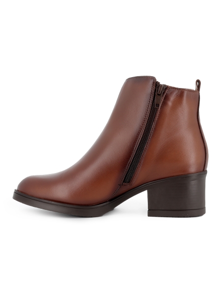 Botin piel flexible cremallera tacon bajo flexible mujer cuero