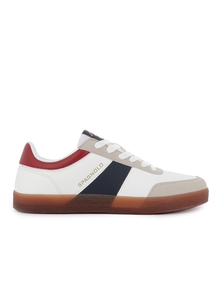 Deportiva casual nobuck PU suela caramelo comodo hombre blanco