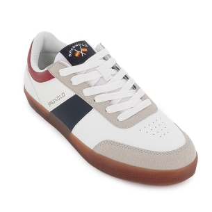 Deportiva casual nobuck PU suela caramelo comodo hombre blanco 2