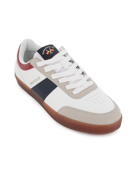 Deportiva casual nobuck PU suela caramelo comodo hombre blanco