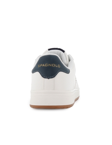 Tenis PU napa suela plana comodo cordones hombre blanco
