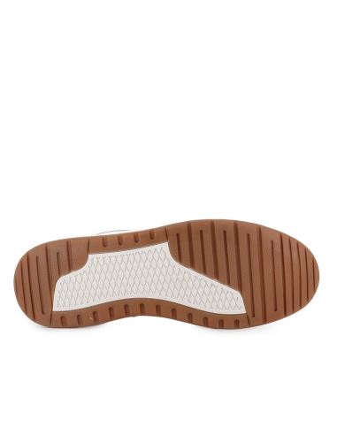 Tenis PU napa suela plana comodo cordones hombre blanco