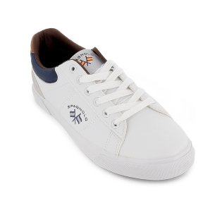Deportivo cordones diseño collarin plano y flexible hombre blanco 2