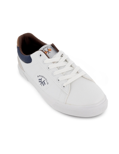 Deportivo cordones diseño collarin plano y flexible hombre blanco