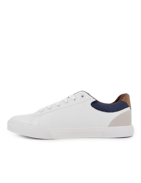 Deportivo cordones diseño collarin plano y flexible hombre blanco