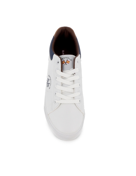Deportivo cordones diseño collarin plano y flexible hombre blanco