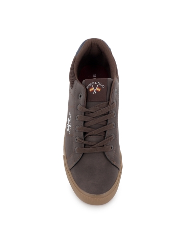 Deportivo cordones diseño collarin plano y flexible hombre marron