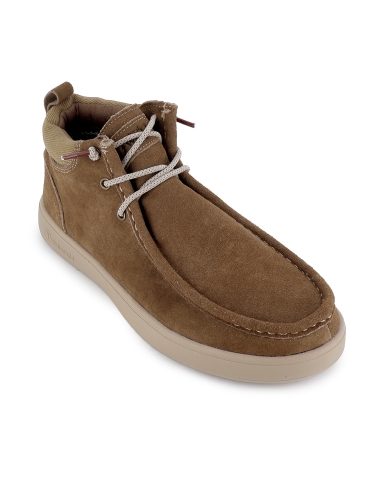 Bota wallabi serraje hidrofugado cordones elasticos hombre camel