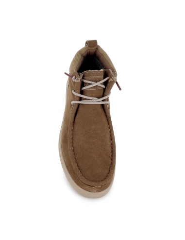Bota wallabi serraje hidrofugado cordones elasticos hombre camel