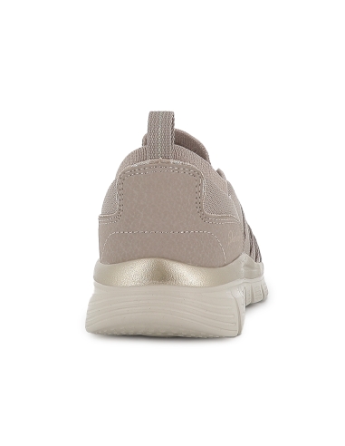 Deportivas comodas cordones elasticos entrelazados mujer taupe