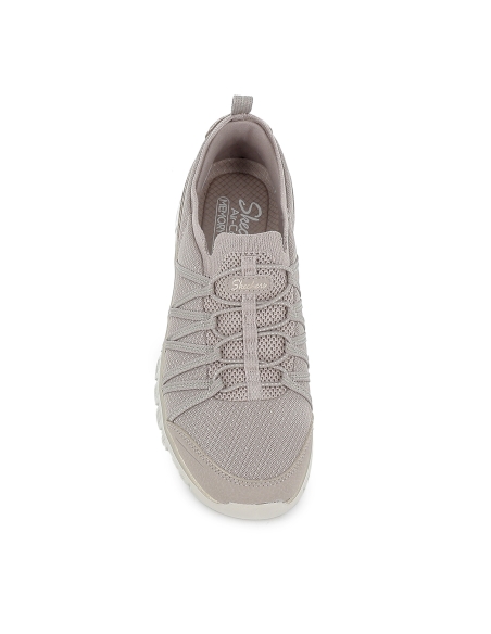 Deportivas comodas cordones elasticos entrelazados mujer taupe