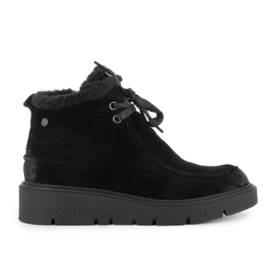 Botin wallabi serraje cordones y cuña mujer negro