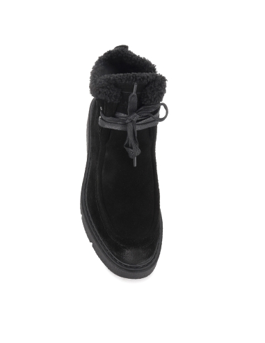 Botin wallabi serraje cordones y cuña mujer negro