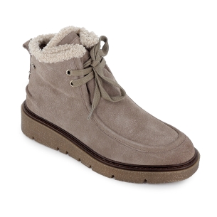 Botin wallabi serraje cordones y cuña mujer taupe 2