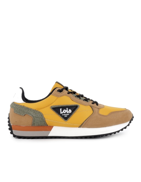 Deportivo casual nylon cordones con plantilla hombre amarillo