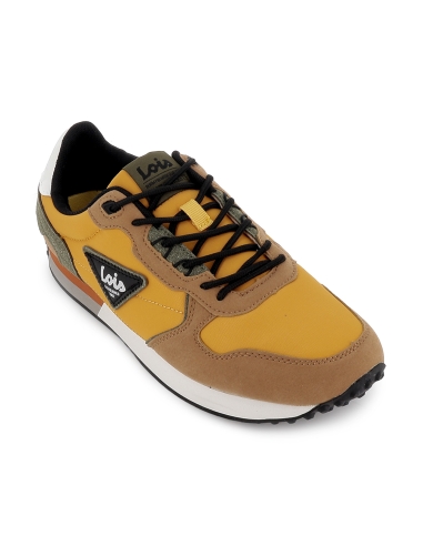 Deportivo casual nylon cordones con plantilla hombre amarillo