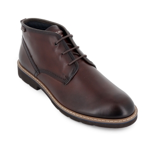 Botin piel con cordones y plantilla acolchada hombre marron 2