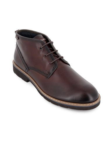 Botin piel con cordones y plantilla acolchada hombre marron