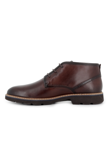 Botin piel con cordones y plantilla acolchada hombre marron