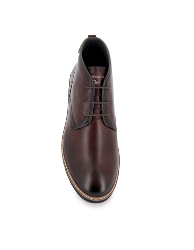 Botin piel con cordones y plantilla acolchada hombre marron