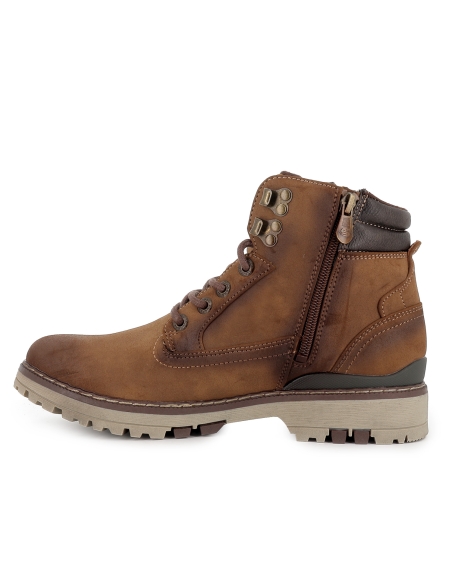 Bota corta casual collarin acolchado plantilla hombre marron