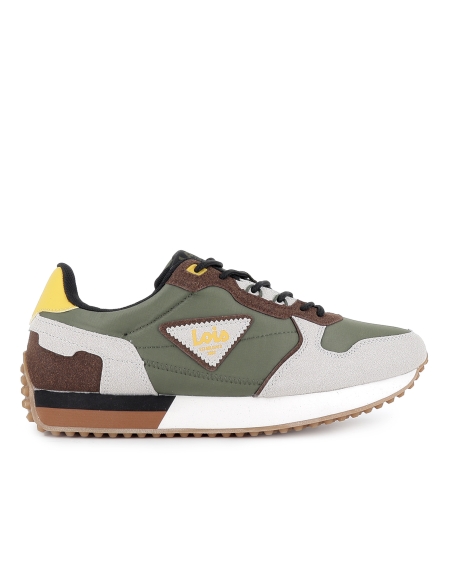 Deportivo casual nylon cordones con plantilla hombre kaki