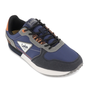 Deportivo casual nylon cordones con plantilla hombre azul 2