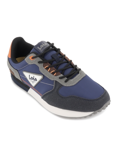 Deportivo casual nylon cordones con plantilla hombre azul