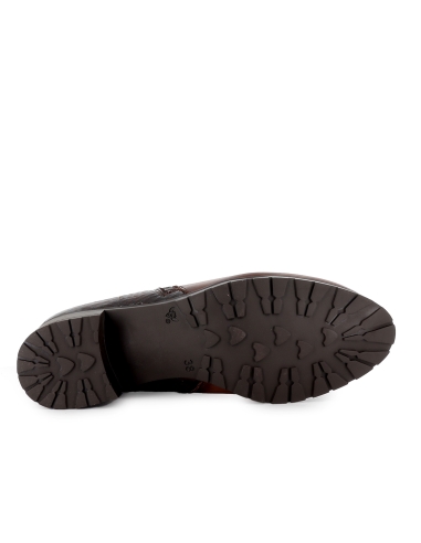 Botin piel y print serpiente tacon bajo cremallera mujer cuero